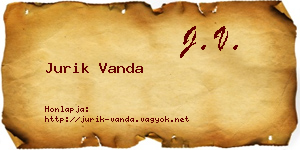 Jurik Vanda névjegykártya